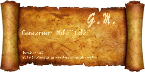 Gaszner Máté névjegykártya